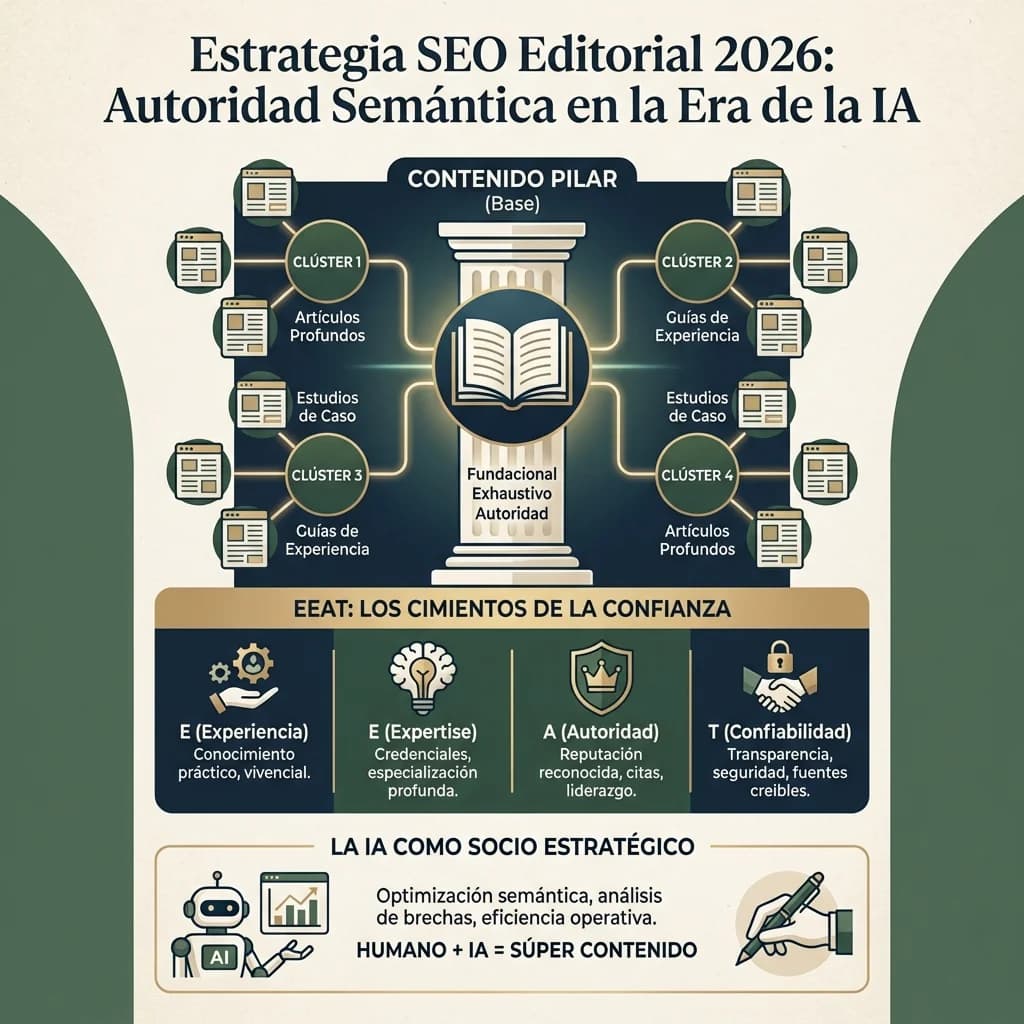 Infografía: proceso completo de estrategia seo editorial 2025 paso a paso para pymes