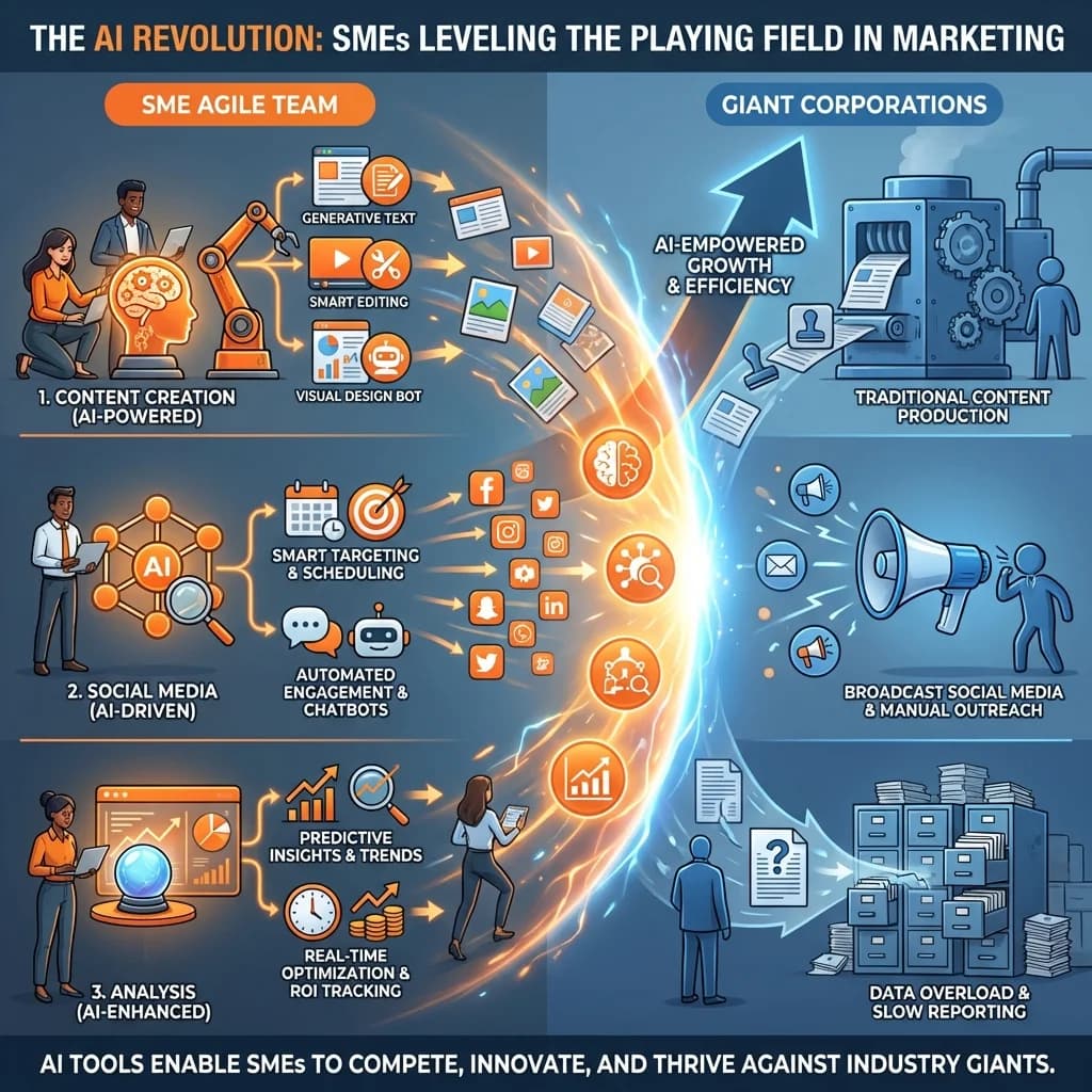 Infografía: proceso completo de ia marketing mipymes paso a paso para pymes