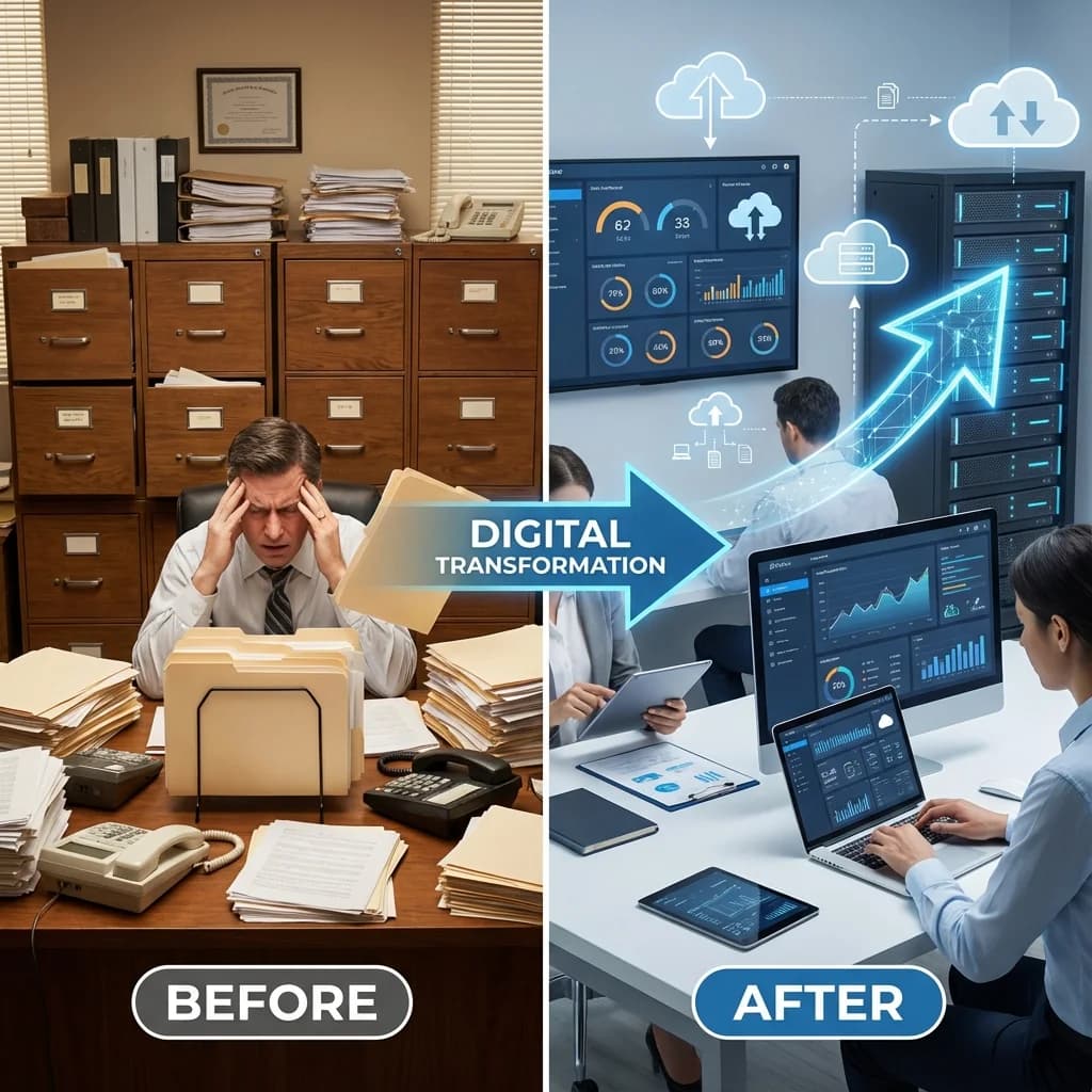 Proceso de transformación digital en primeros pasos transformacion digital